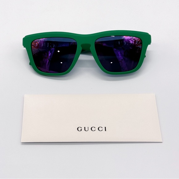 NEW GUCCI GG1571S 004 SQUARE GREEN BLUE MEN SUNGLASSES GUCCI - Picture 11 of 12